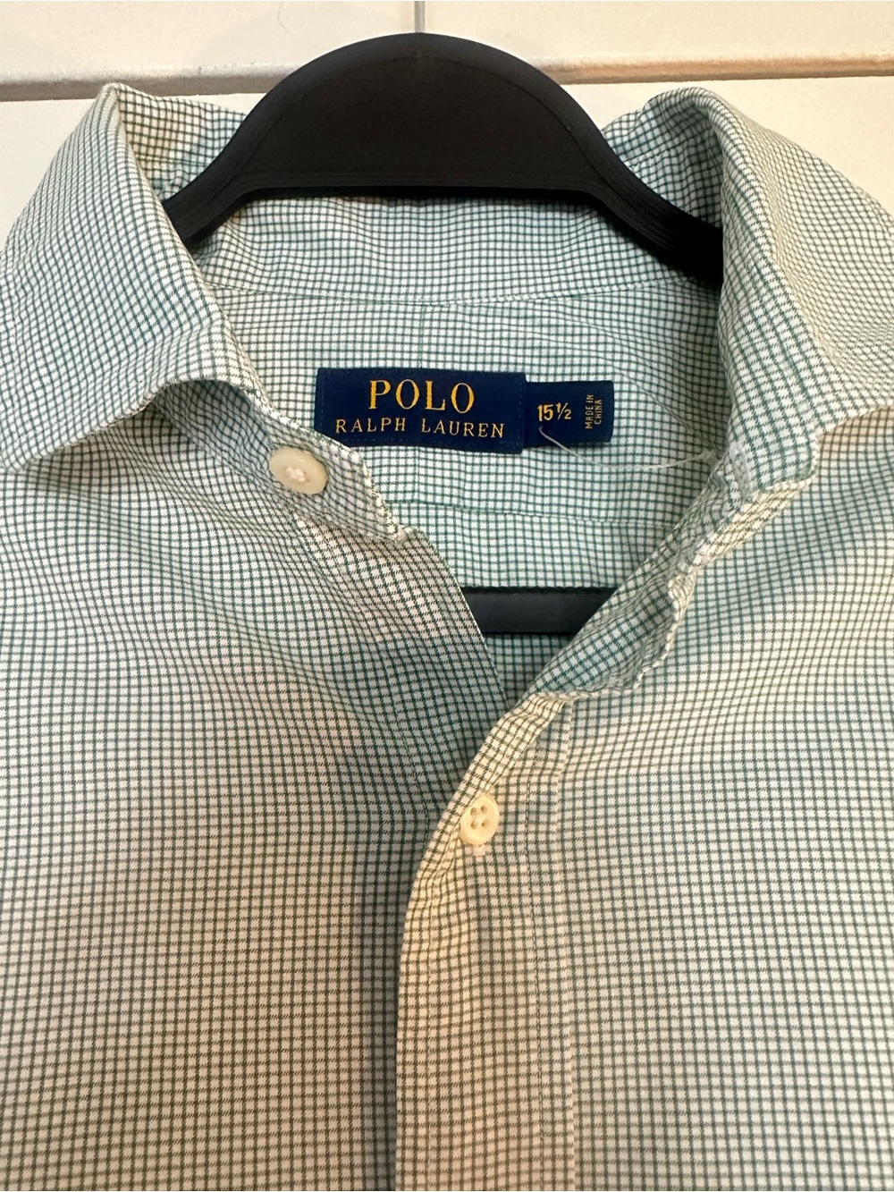 Polo by Ralph Lauren Small Green Check Cotton Button-Down